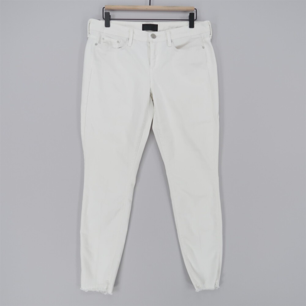 Vince Dylan Jeans Womens 29 White Ankle Skinny Raw Hem Stretch Zip Fly